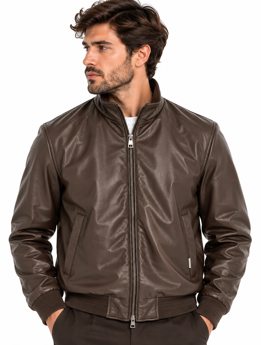 GIUBBOTTO BOMBER IN ECOPELLE