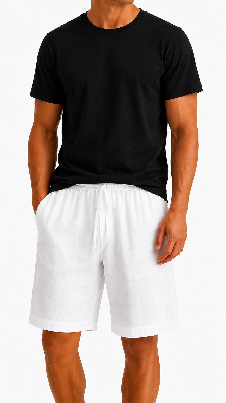 PANTALONCINO BIANCO 100% LINO