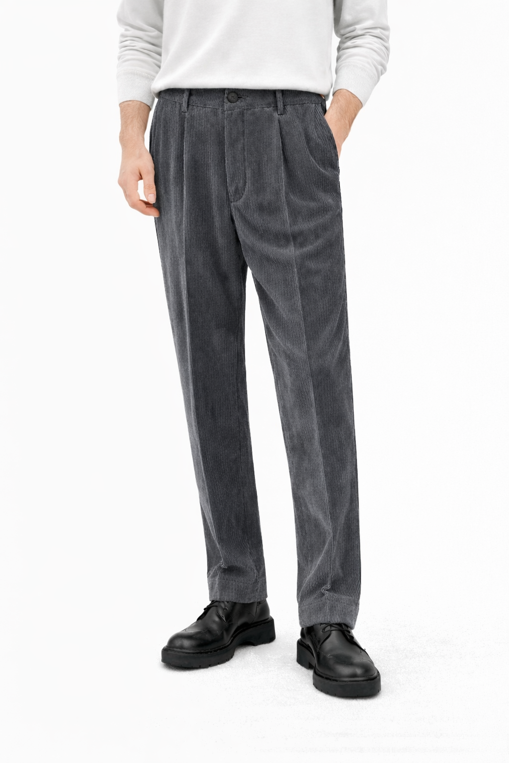 PANTALONE PELÈ IN VELLUTINO A MILLE RIGHE