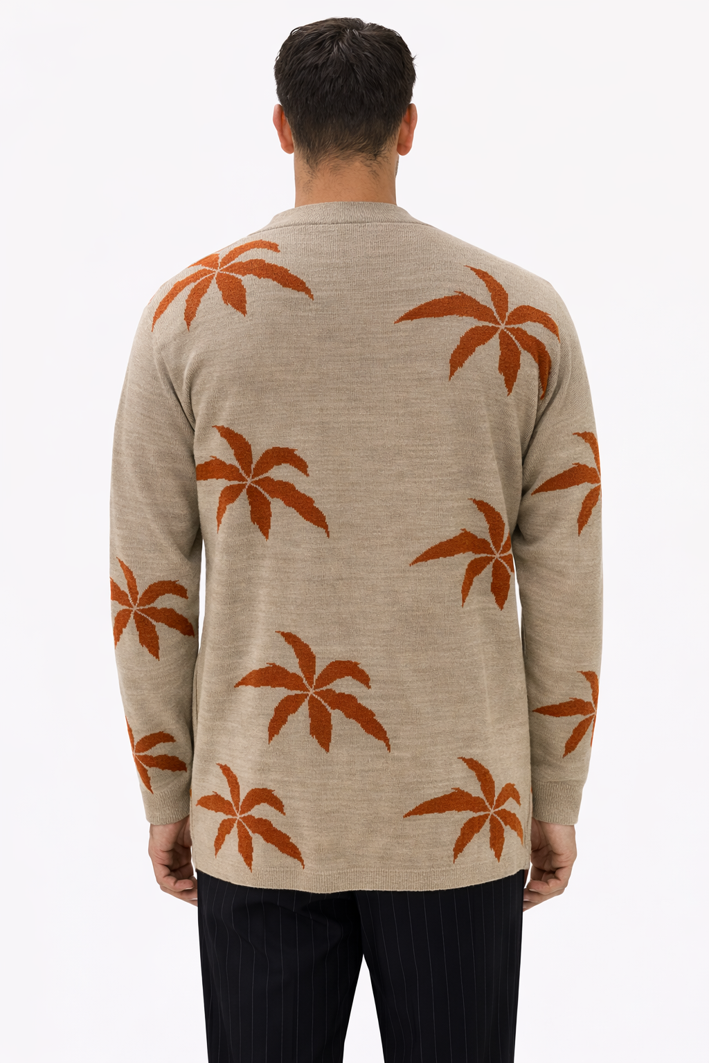 CARDIGAN CON BOTTONI E FANTASIA PALME