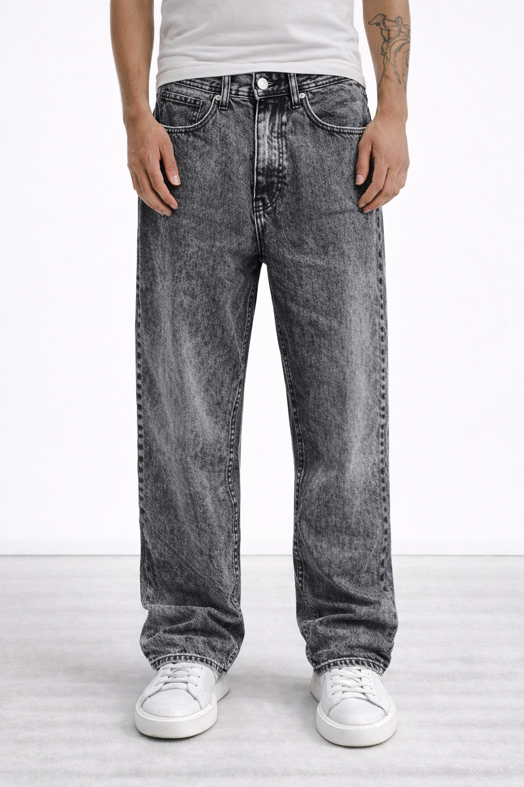 Jeans Vinicius baggy fit DISQUER Marbled gray wash