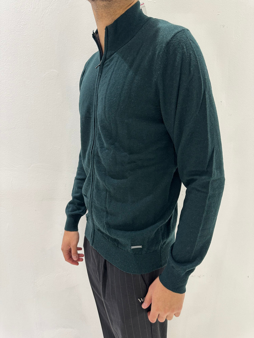 MAGLIONE CON ZIP IN MISTO CACHEMIRE