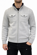 MAGLIONE CON ZIP INTERNI IN PELLICCIA