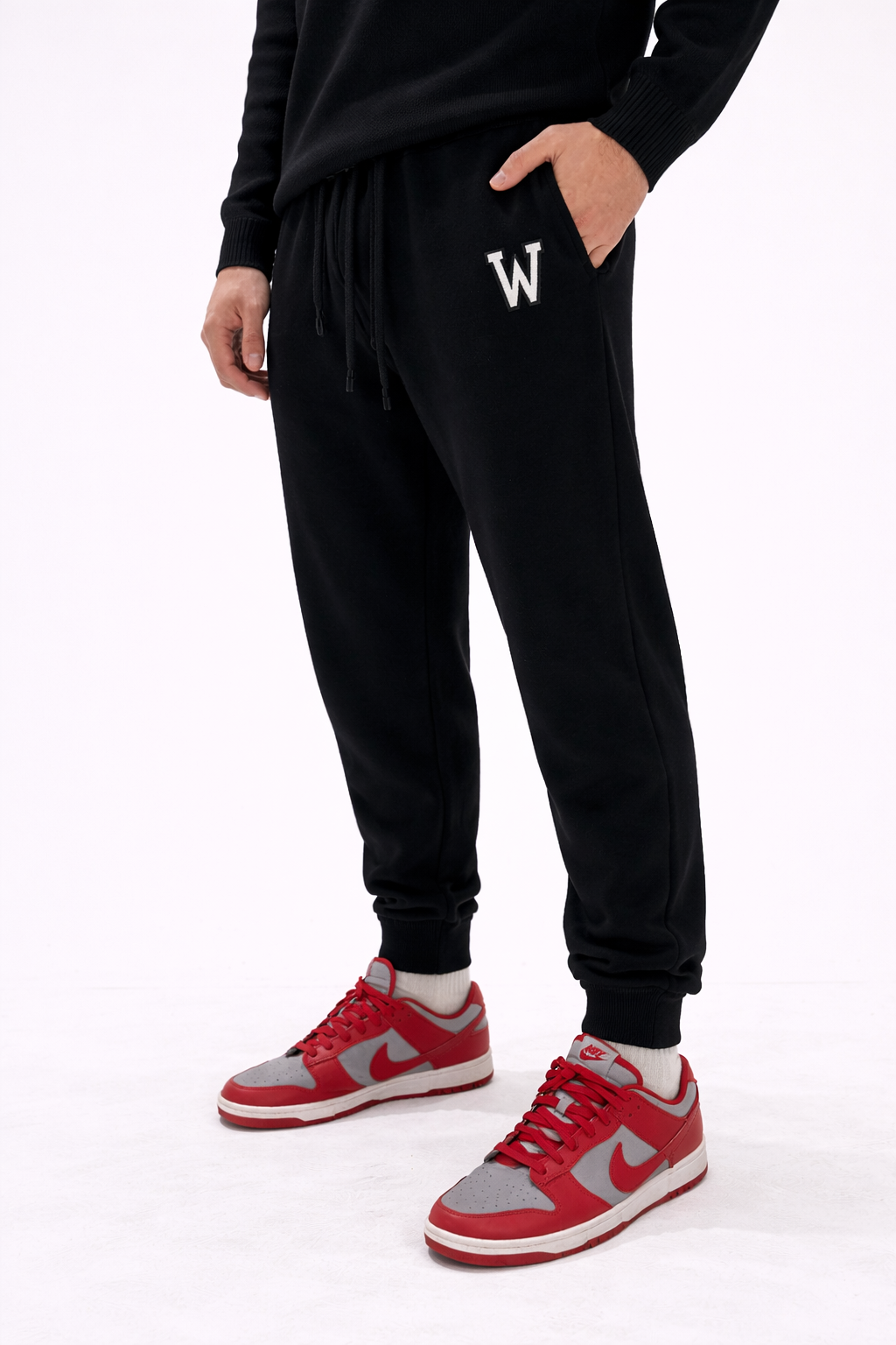 PANTALONE TUTA IN MAGLIA CON LOGO