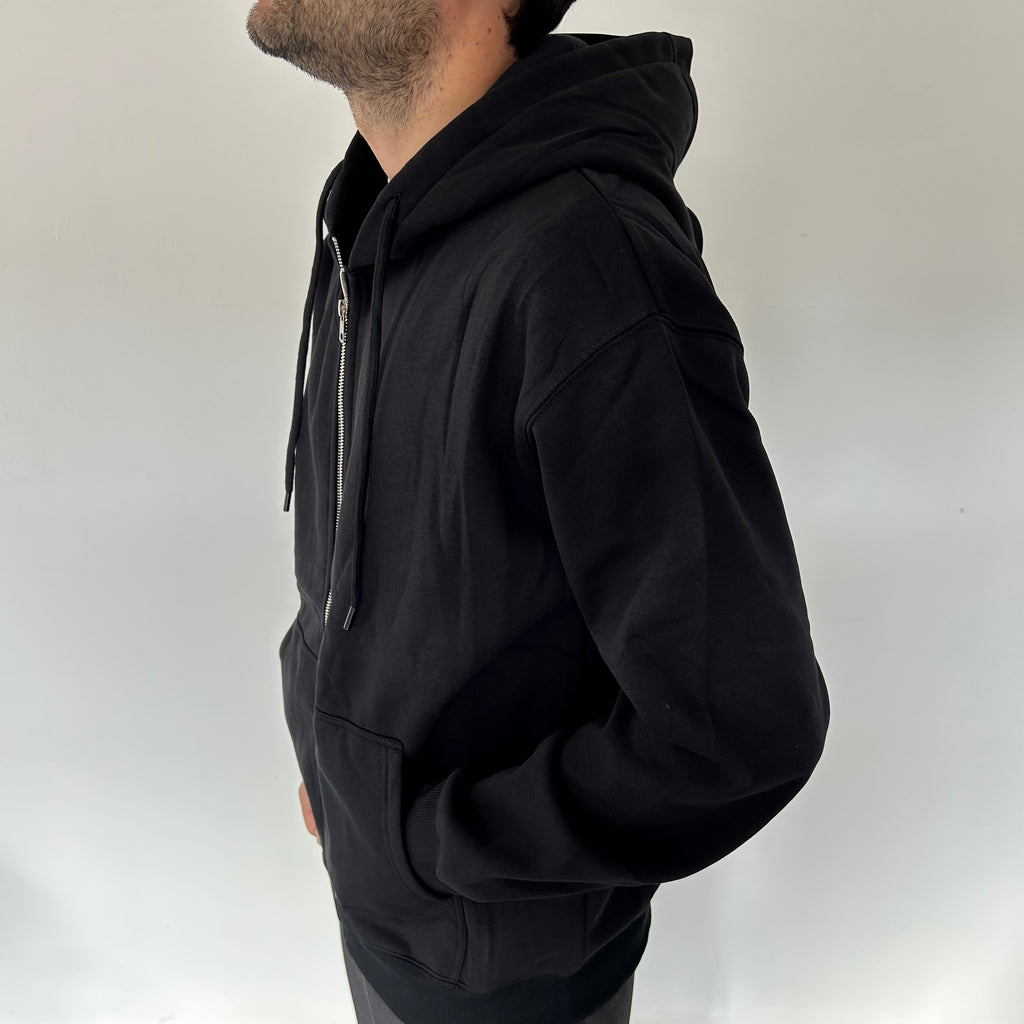 FELPA CON CAPPUCCIO E ZIP