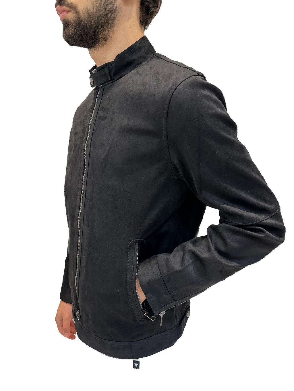 BIKER IN CAMOSCIO CON ZIP