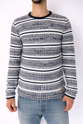 MAGLIONE SOLID FANTASIA BLACK AND WHITE