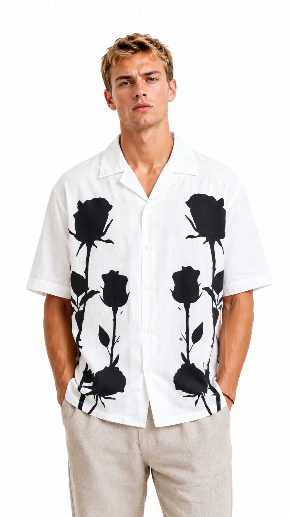 CAMICIA ROSE A CONTRASTO
