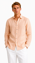 CAMICIA IN 100% LINO CON COLLO ITALIANO
