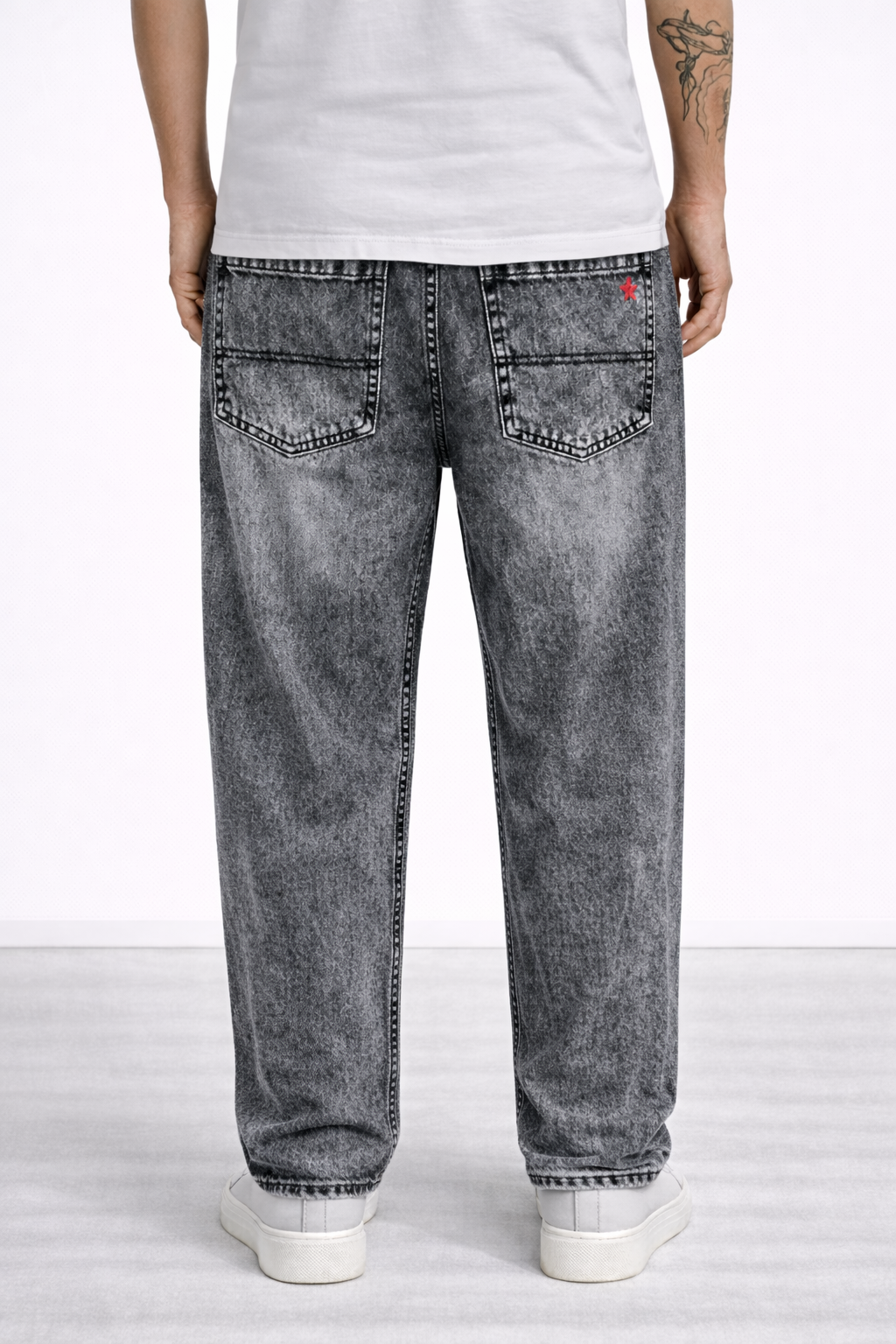 Jeans Vinicius baggy fit DISQUER Marbled gray wash