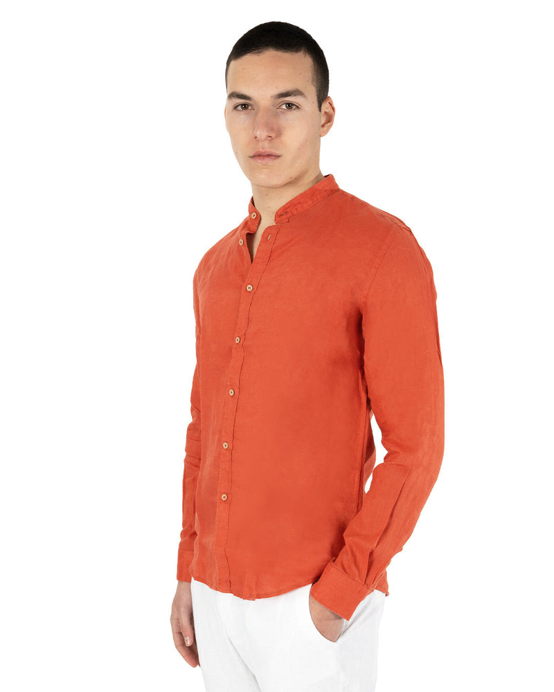 Camicia in lino collo coreano