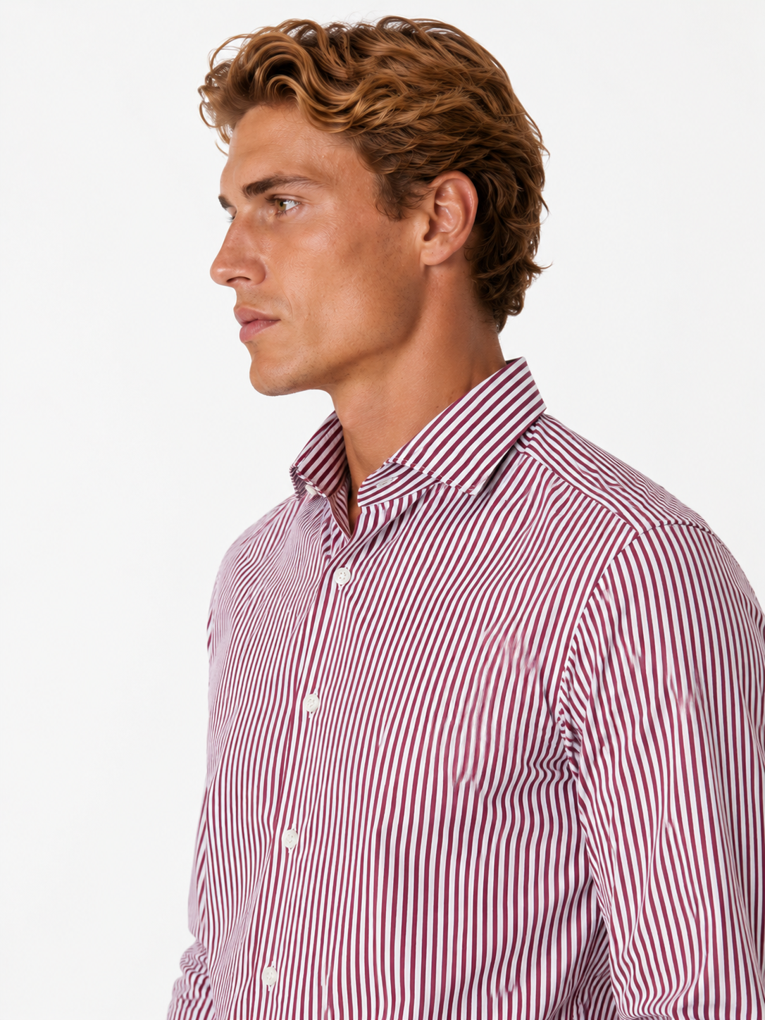Camicia righe piccole collo italiano