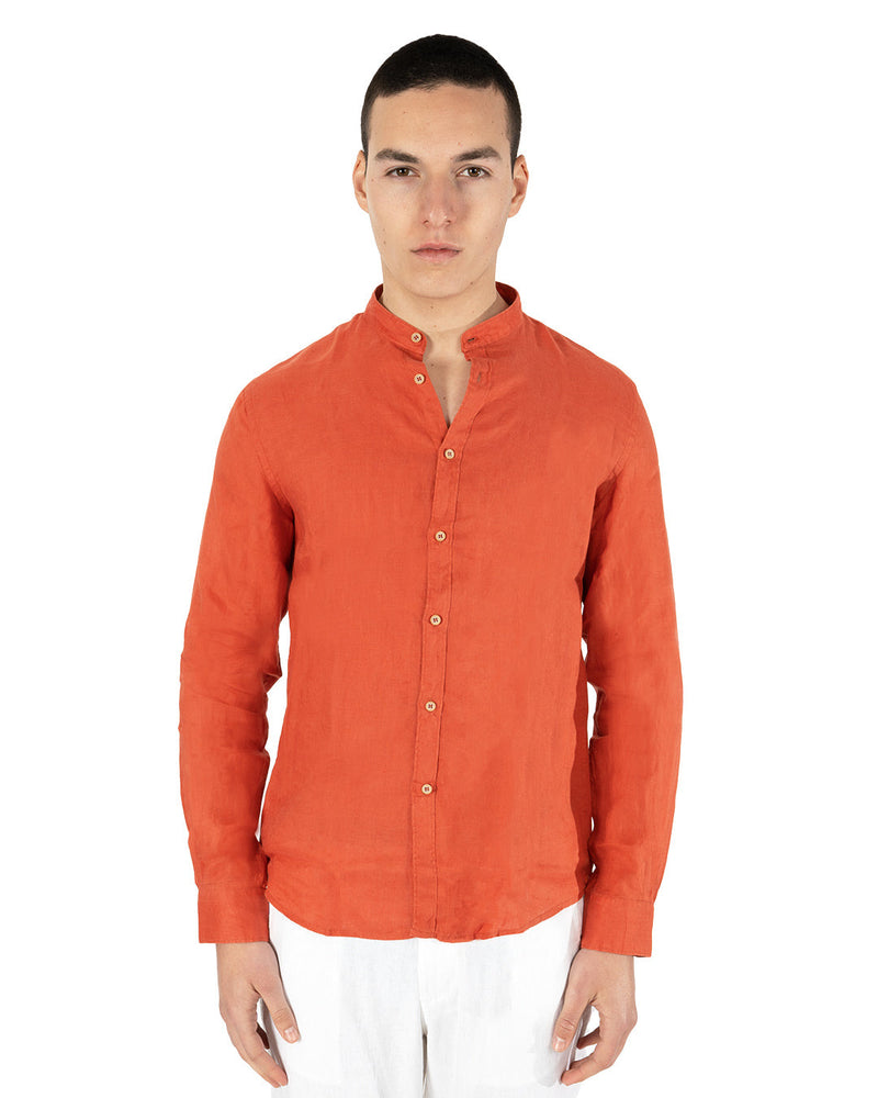 Camicia in lino collo coreano