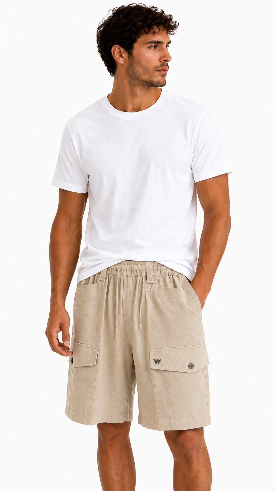 PANTALONCINO BEIGE 100% LINO