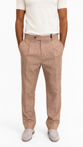 PANTALONE IN MISTO LINO SALMONE
