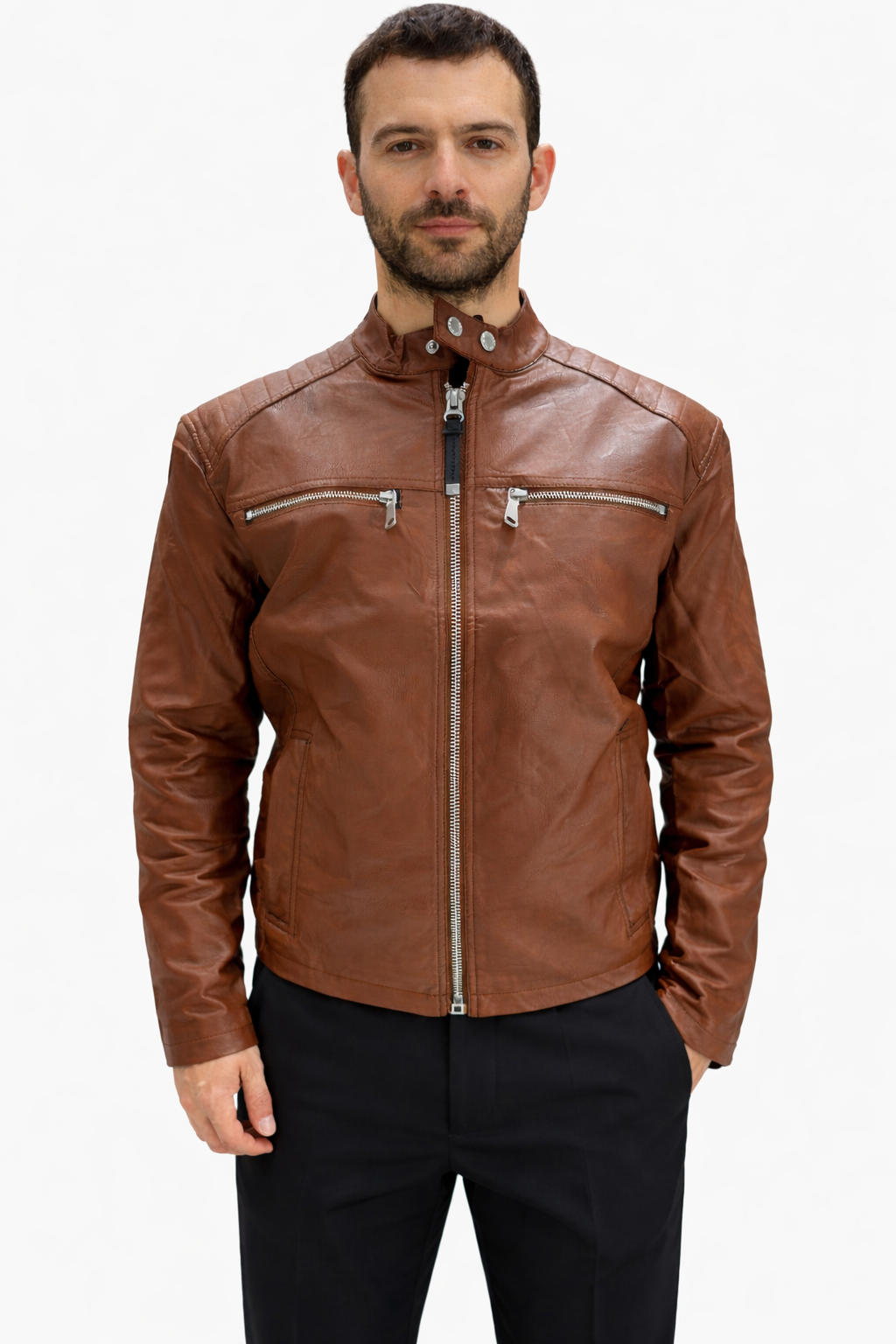 GIUBBOTTO IN ECOPELLE CON ZIP