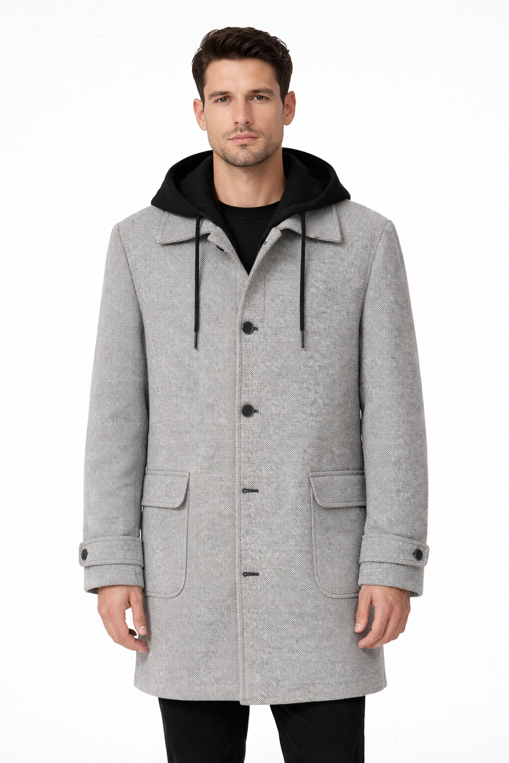 CAPPOTTO SALE E PEPE CON COLLETTO E CAPPUCCIO REMOVIBILE