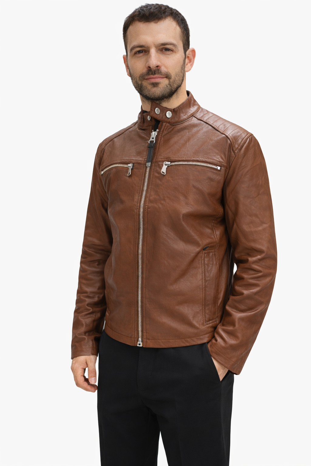 GIUBBOTTO IN ECOPELLE CON ZIP