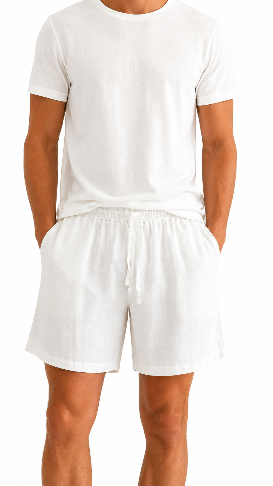 PANTALONCINO BIANCO 100% LINO