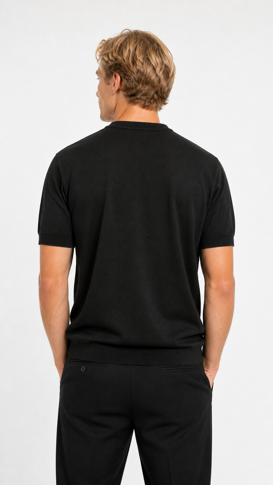 MAGLIA IN FILO SERAFINO 3 BOTTON | NERO