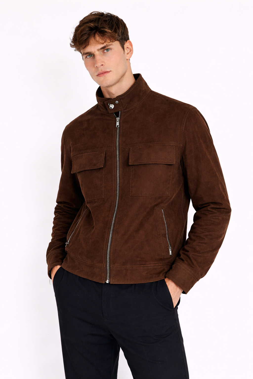 BIKER IN CAMOSCIO COLLO COREANO