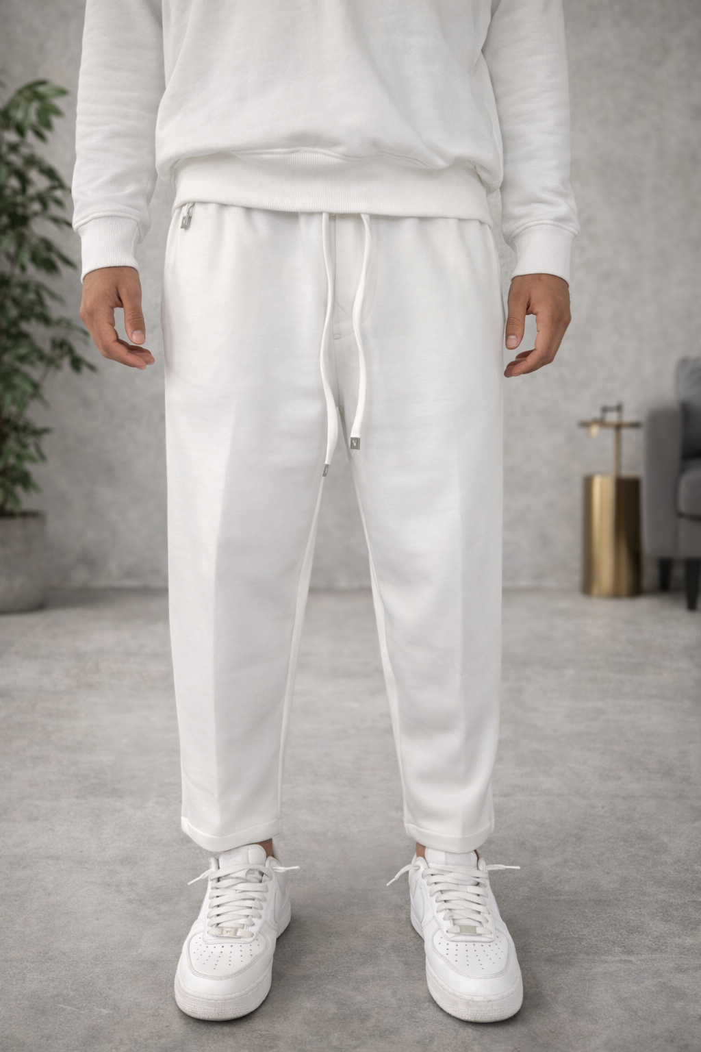 PANTALONE SCUBA IN TESSUTO TECNICO Why Not Brand BIANCO