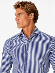 Camicia righe piccole collo italiano
