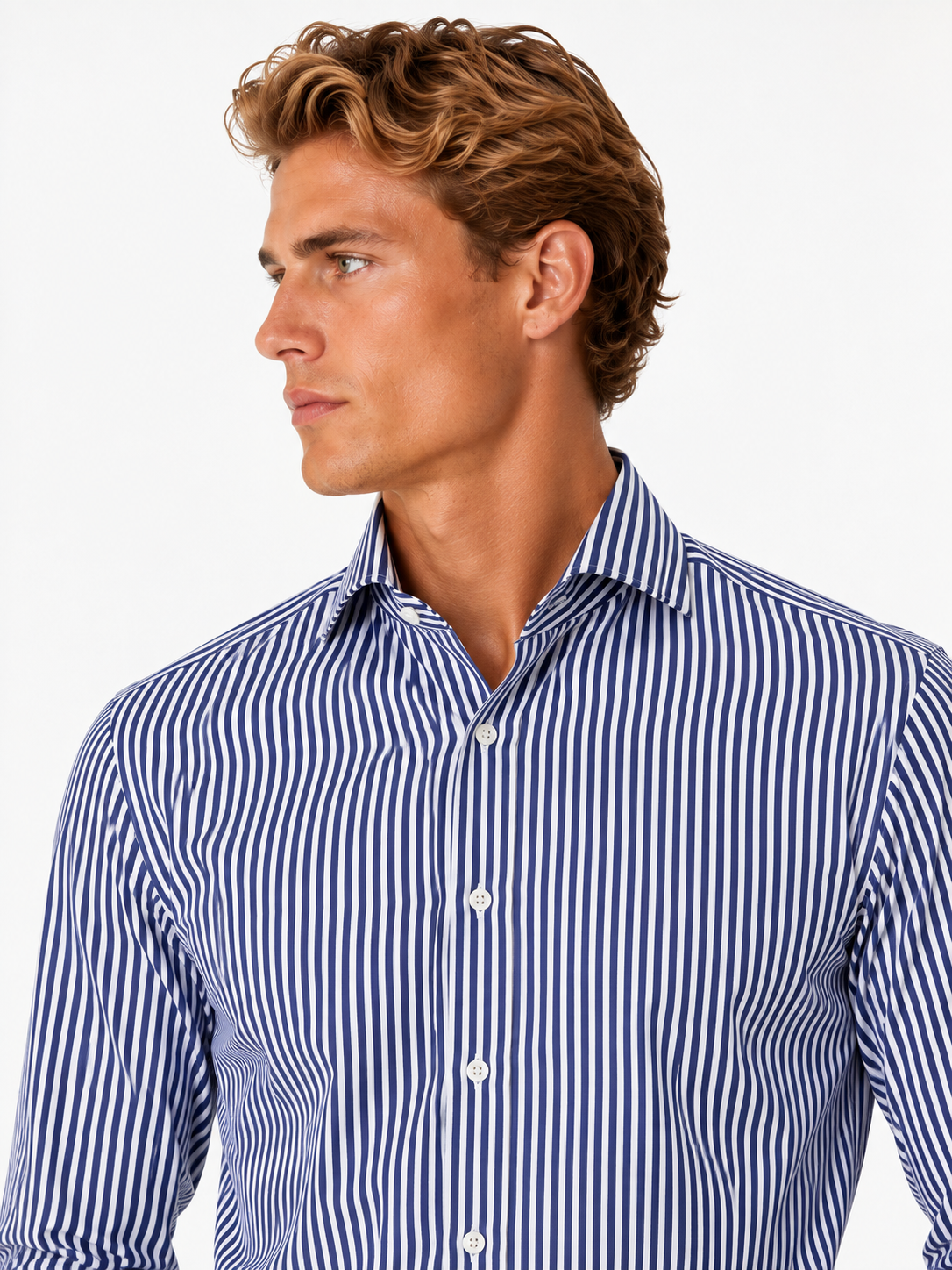 Camicia righe piccole collo italiano