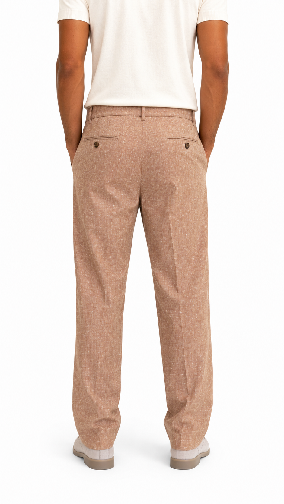 PANTALONE IN MISTO LINO SALMONE