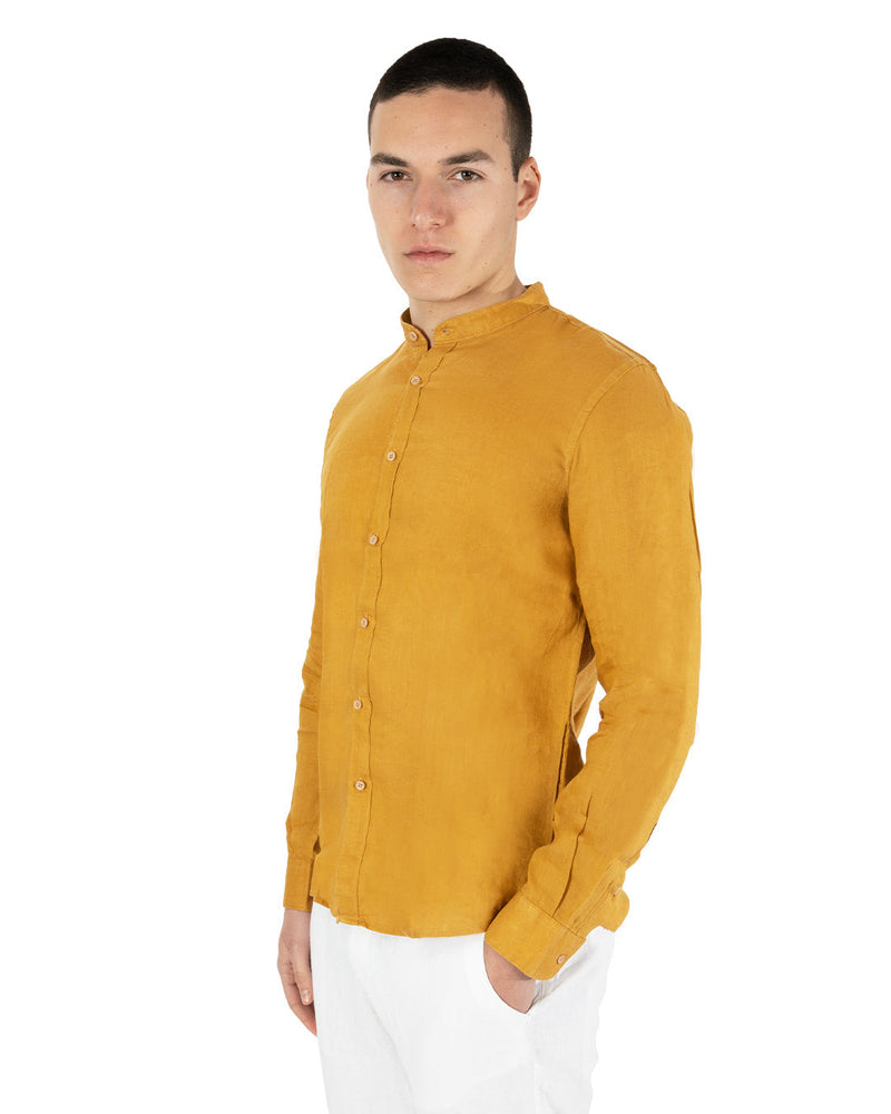 Camicia in lino collo coreano