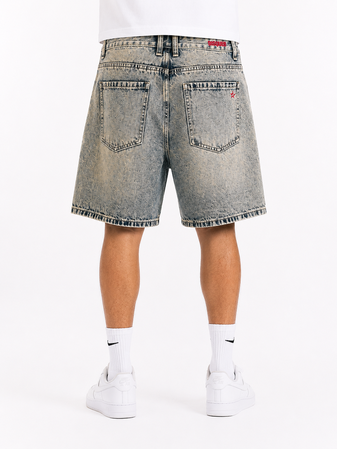 Bermuda in jeans sabbiato baggy fit