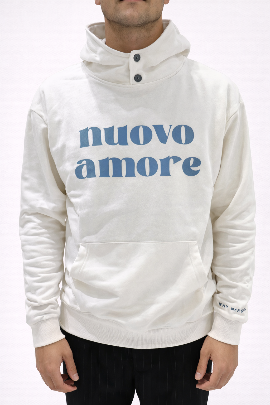 FELPA CON CAPPUCCIO E STAMPA NUOVO AMORE