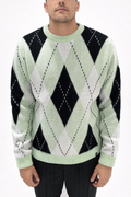 MAGLIONE CON FANTASIE BICOLORE A ROMBI
