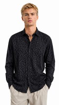 CAMICIA ANIMALIER A MANICA LUNGA IN VISCOSA