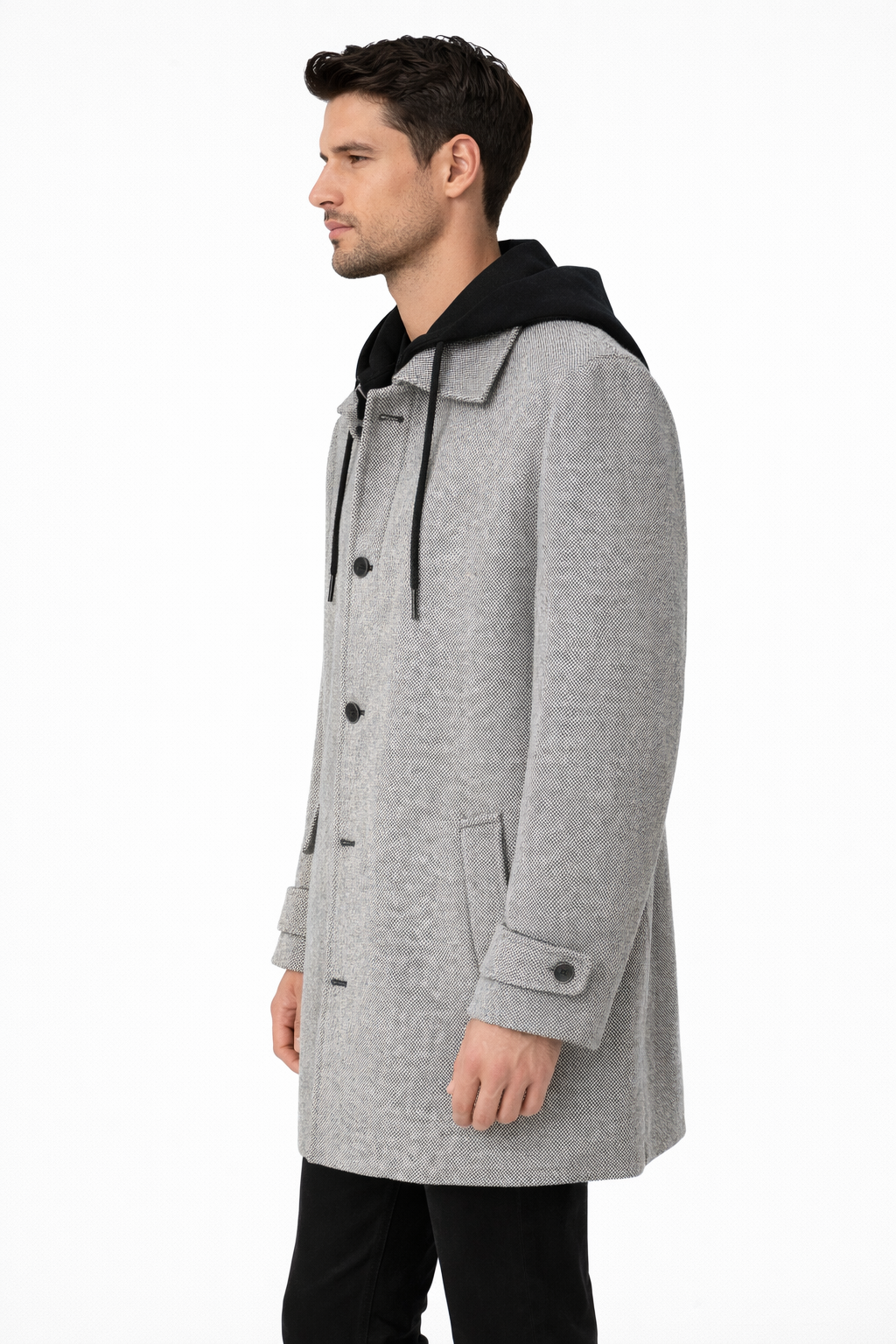 CAPPOTTO SALE E PEPE CON COLLETTO E CAPPUCCIO REMOVIBILE