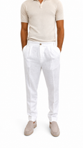 PANTALONE IN LINO BIANCO