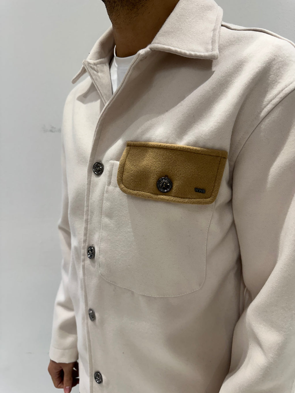 CAMICIONE CON PATTINA A CONTRASTO