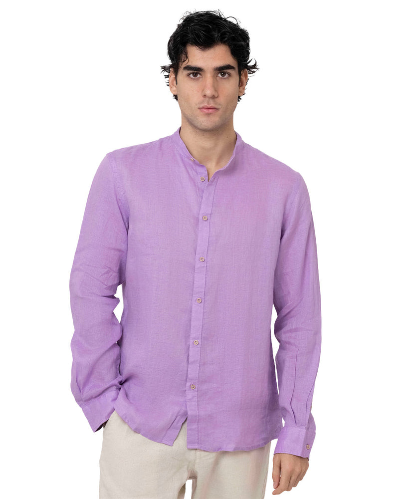 Camicia in lino collo coreano