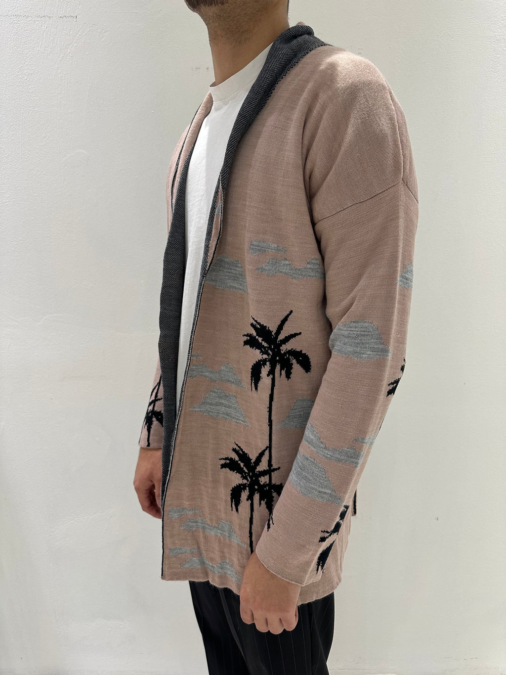 CARDIGAN CON PALME SENZA CHIUSURA