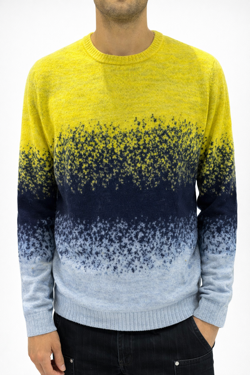 MAGLIONE GIROCOLLO CON FANTASIA SFUMATURE