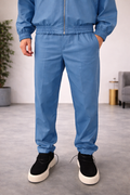 PANTALONE LEATHER BLU