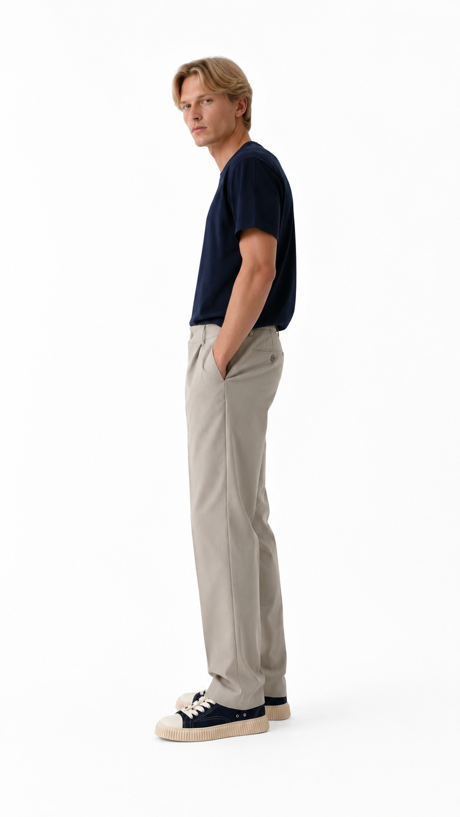 PANTALONE BECKHAM  BEIGE GESSATO