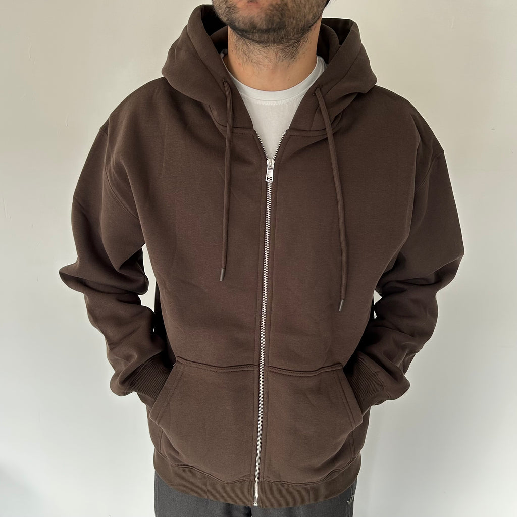 FELPA CON CAPPUCCIO E ZIP