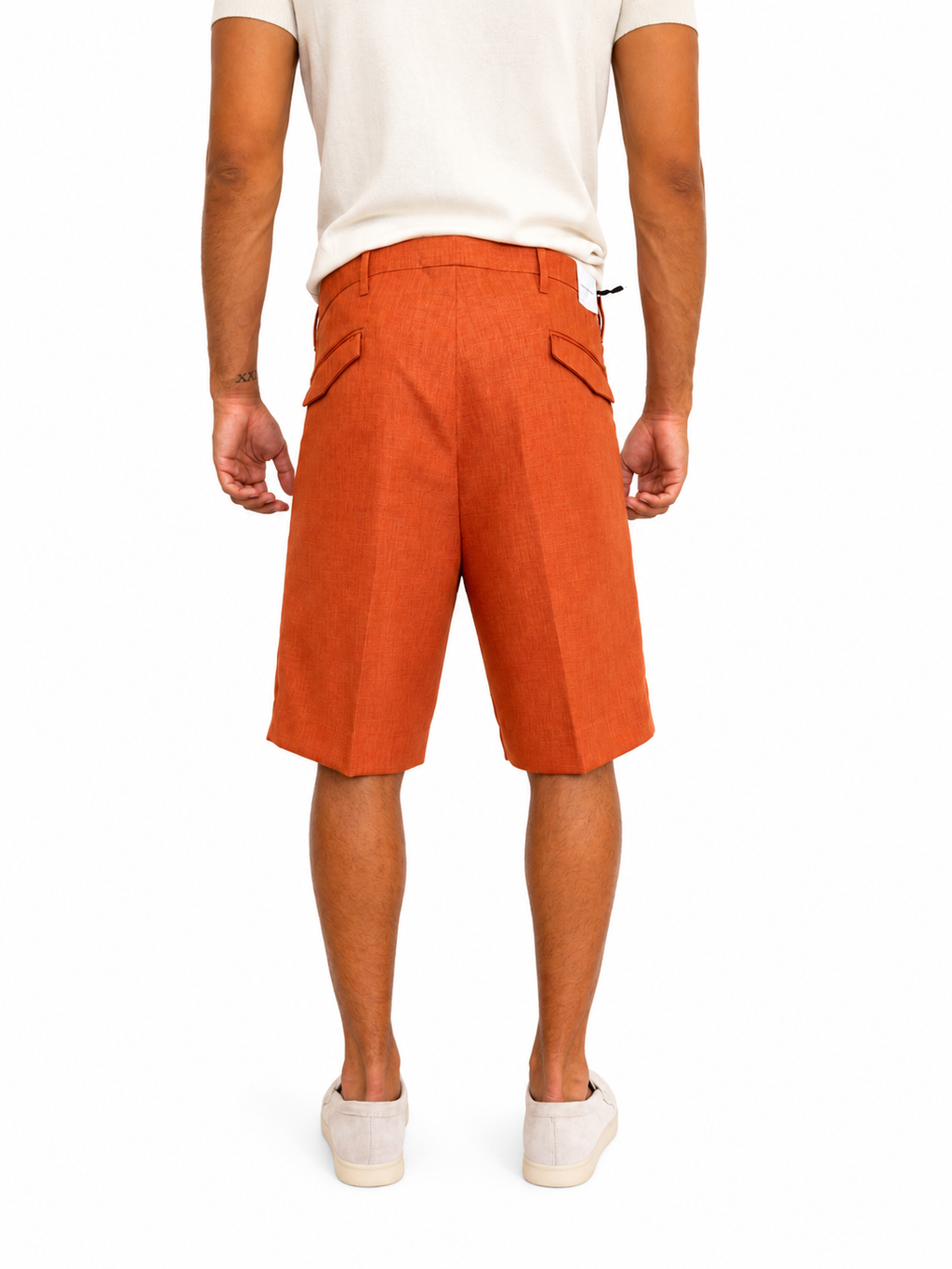 BERMUDA IN MISTO LINO ARANCIONE