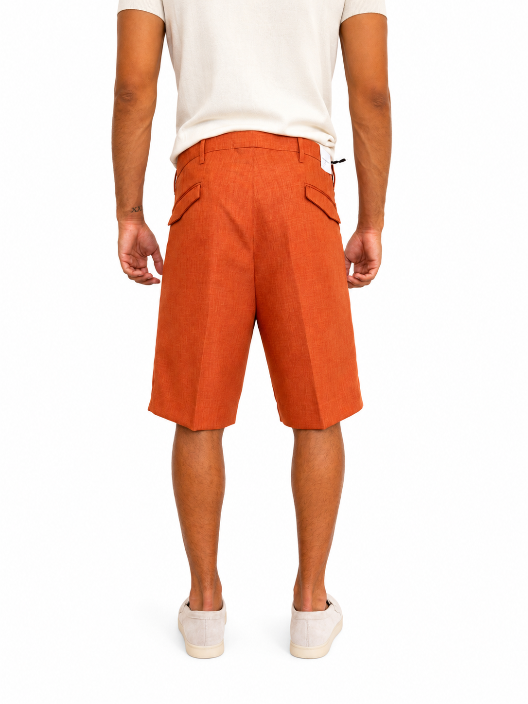 BERMUDA IN MISTO LINO ARANCIONE