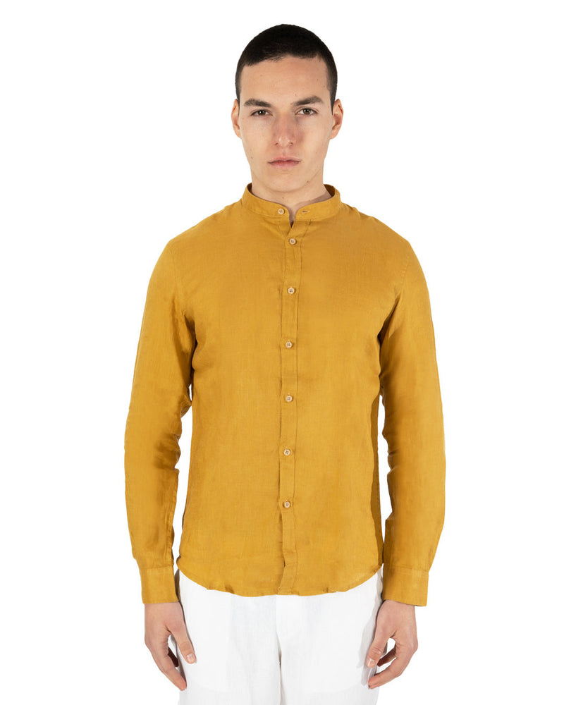Camicia in lino collo coreano