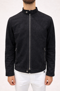 BIKER IN CAMOSCIO CON ZIP