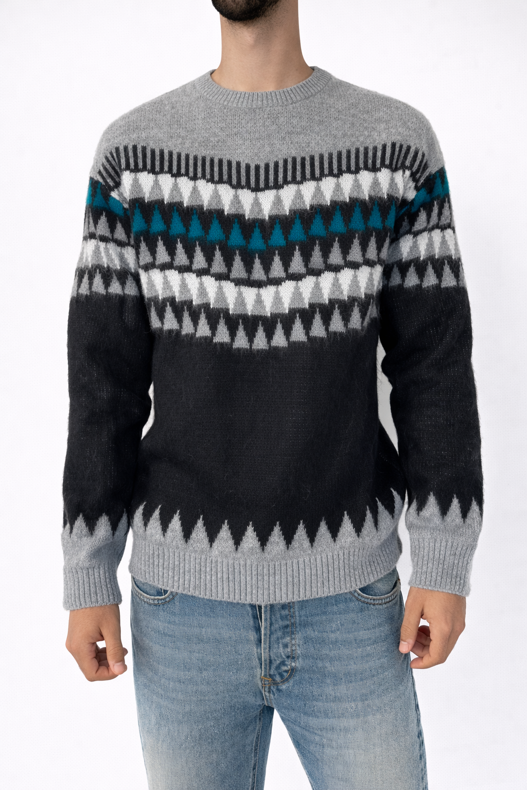 MAGLIONE GIROCOLLO CON FANTASIA