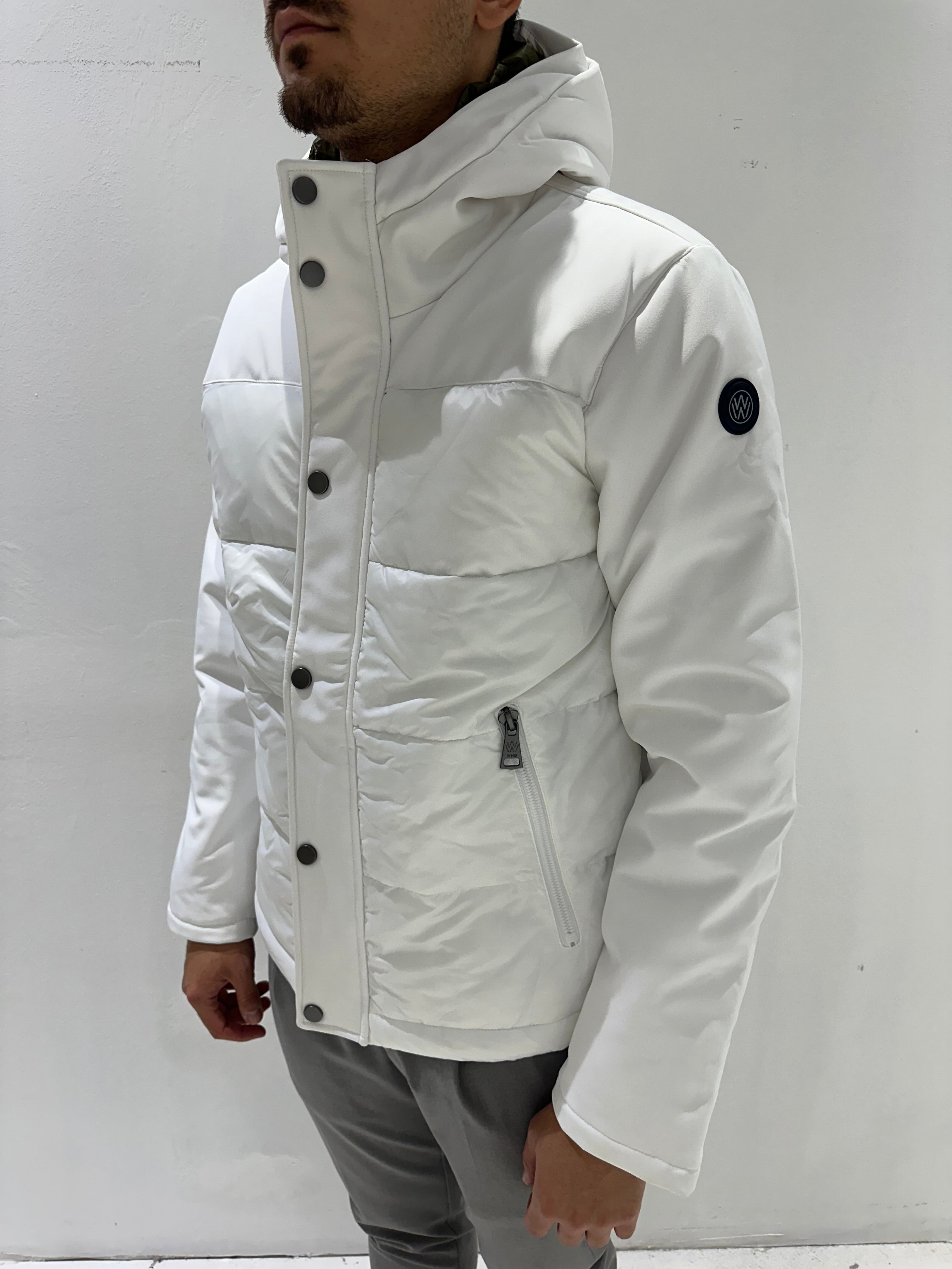 GIUBBOTTO DOPPIO TESSUTO SOFTSHELL E PIUMINO