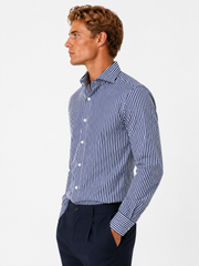 Camicia righe piccole collo italiano